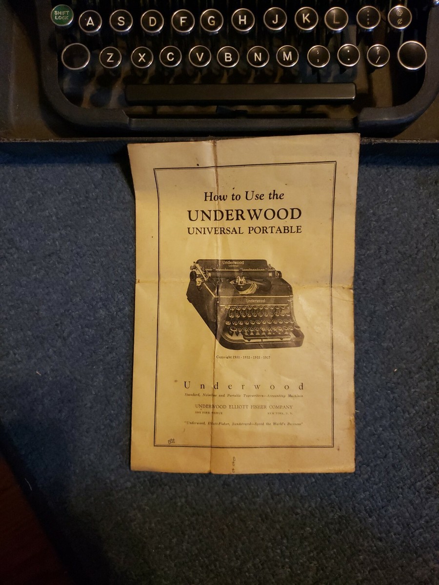 Underwood Universal タイプライター 1930's UNDERWOOD UNIVERSAL PORTABLE TYPEWRITER IN CASE | eBay