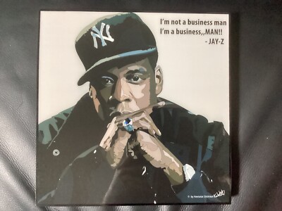 Bild POP ART  Jay-Z Rapper Beyonce Poster, Portrait im Holzrahmen 25x25cm NEU