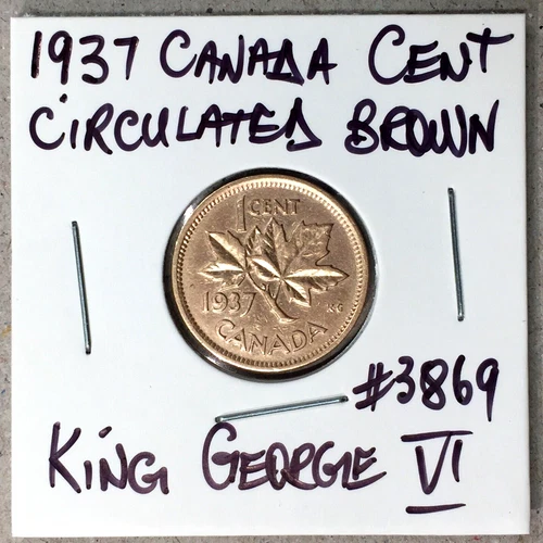1937 Canada Small Cent — photo from the most recent tracked eBay sale