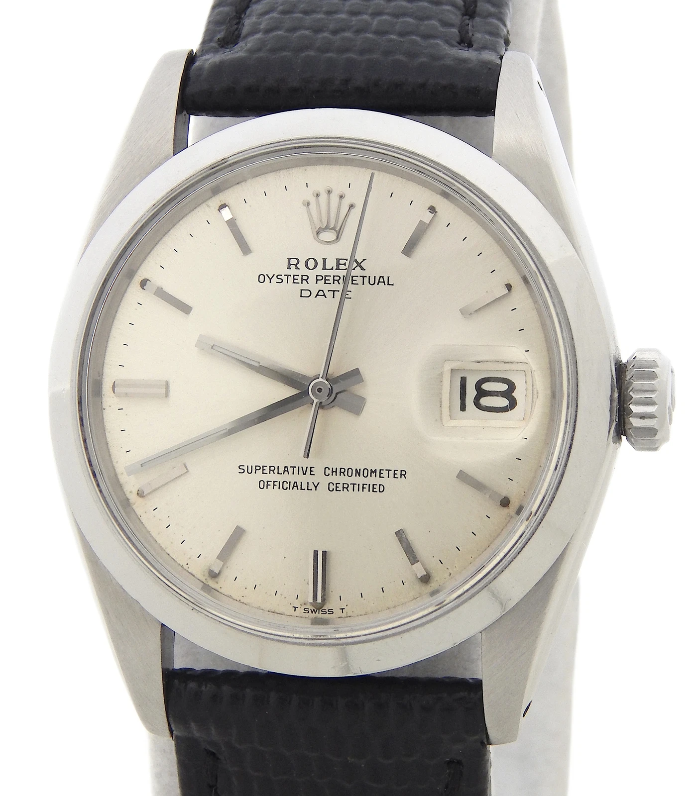 Rolex — Mens Rolex Date 1500 Stainless Steel Watch with Silver Dial
