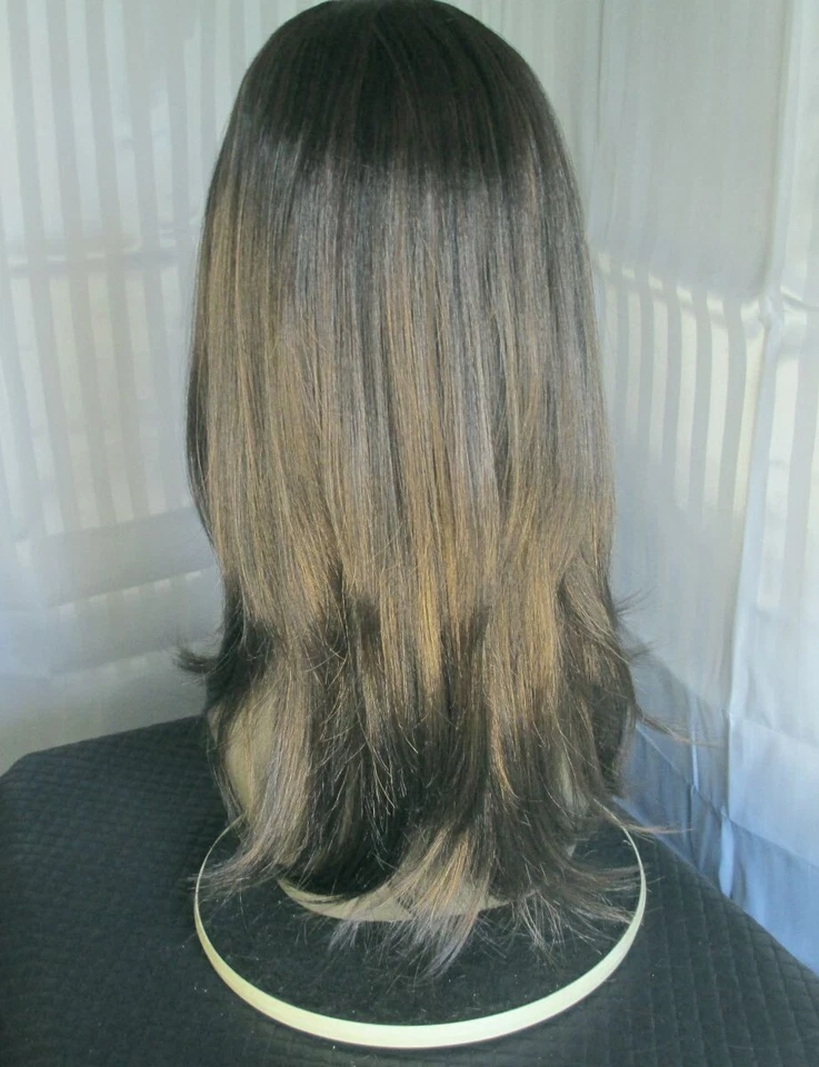 Motown Tress media peluca/cola de caballo marrón con castaño, largo recto sin estilo Nuevo Foto 2 de 4