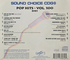 SC8581     POP HITS    SOUND CHOICE KARAOKE CDG LOT WA
