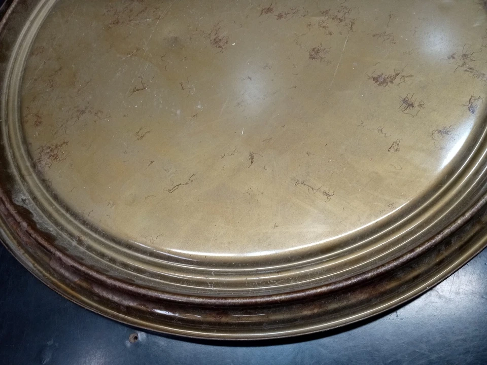 Metal Round Steel Tray Wall Serving Platter 22" OD Crafting Decorative  - Image 3 of 4