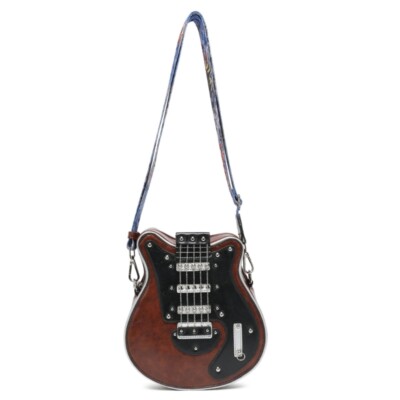 Women's Guitar Shape Shoulder Bag – PU Leather Crossbody Bag With Chain Strap (Fun & Stylish Music-Themed Purse) - View #3