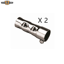 Par de mini deflectores de acero de 4" de largo aptos para Harley-Davidson 1/2" O.D. Tubo de escape