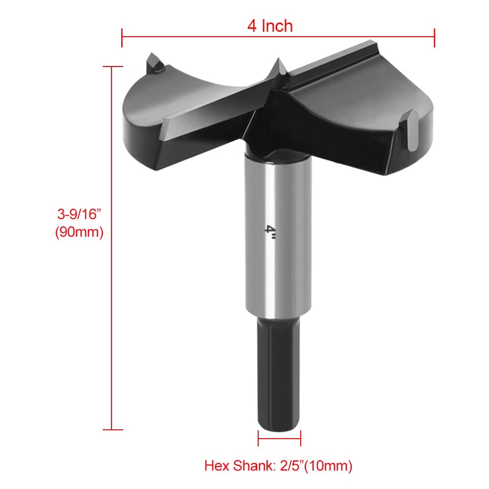ASNOMY 4 Inch Forstner Drill Bit Carbide Tipped Forstner Bit for