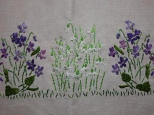 Charming 'Fairistytch' Violets & Snowdrops Hand Embroidered TeaPot Cosy Cover