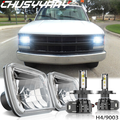 Pair 7x6" led Headlights Hi/Lo Beam for Chevy C1500 C2500 C3500 1990