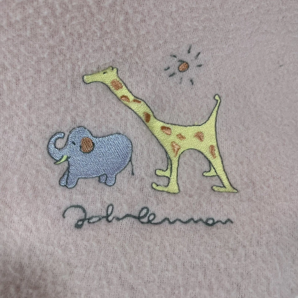 RARO Vintage Carter's John Lennon Cobertor de Bebê Menina Lã Rosa Girafa Macia S1 - Imagem 2 de 4