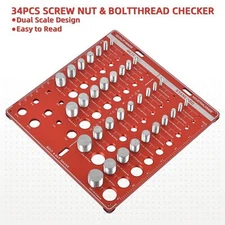 Nut and Bolt Thread Checker 34 Thread Identifier Gauge Inch Metric Screw Size US