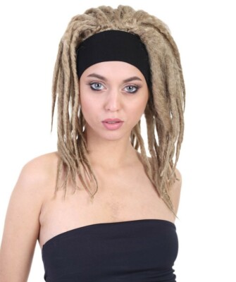 Adult Brown Dreadlock Wig for Women - Synthetic Braided Cosplay Halloween Wig