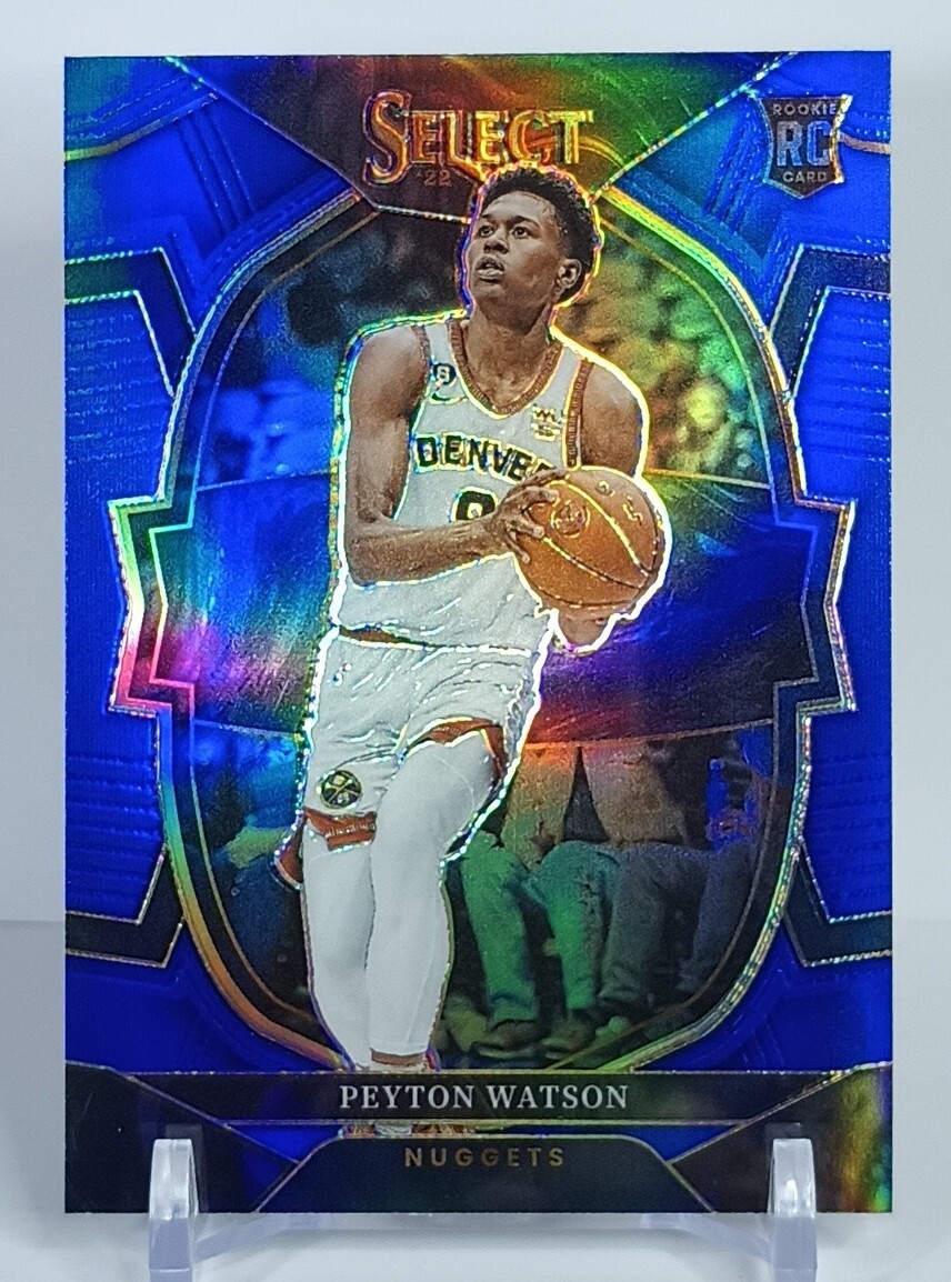 Peyton Watson 2022-23 Panini Select Concourse Blue Silver Prizm RC #74 Nuggets