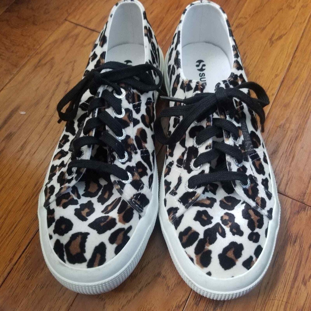 SUPERGA Women's Fantasy Velvet Cheetah Print Sneakers size EU