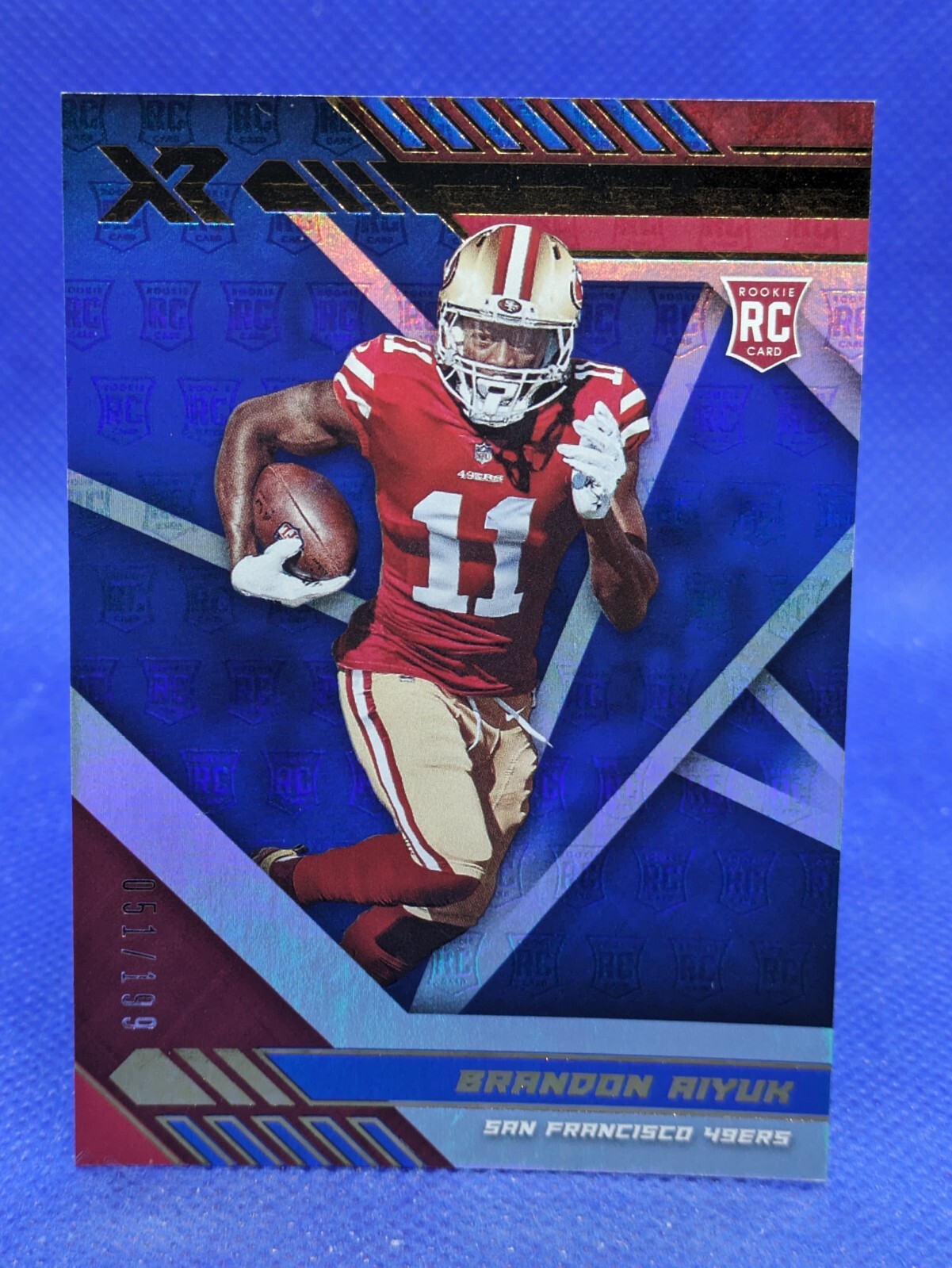 2020 Panini XR Rookie Blue /199 Brandon Aiyuk #117 Rookie RC