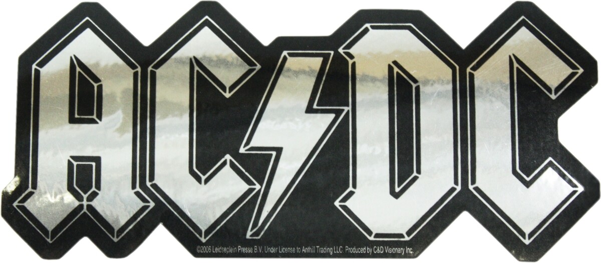 Sticker - AC/DC SILVER CHROME Logo ACDC AC-DC Angus Young Rock Decal ...