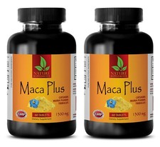 Peruvian Maca Root Powder Extract 1300mg - Mens Sex Enhancer Pills - 2 Bottles