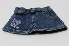 Build A Bear Skirt Blue Denim Jean Mini Rhinestone Movie Sparkle Clothes BABW 
