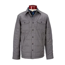 Timberland Men's Mill Brook Quilted Over-shirt Light Button Front Jacket Gray XL