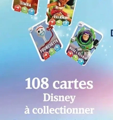 à partir de 0,35 € la carte Disney Leclerc 2025 à l'unité complète ton album