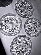Wexford Bread Plates Anchor Hocking Vintage Scalloped Clear Glass Set