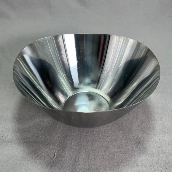 De Colección Stelton Dinamarca Acero Inoxidable Forma Libre Cuenco 9.5" Arne Jacobsen MCM Moderno Foto 4 de 4