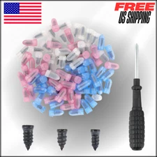 Self Service  Tire Repair Kit with Plugs WScrewdriver for Puncture, 3 Size 90Pc