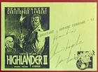 Christopher Lambert autograph In Person signed 6"x8" b/w copy on card