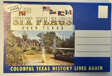 Postcard Booklet Six Flags Over Texas Arlington Texas Fold Out Collectible