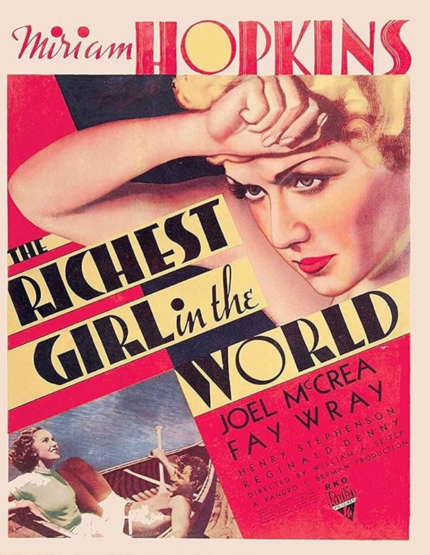 16mm Feature: RICHEST GIRL IN THE WORLD (MIRIAM HOPKINS / JOEL McCREA) PRE-CODE