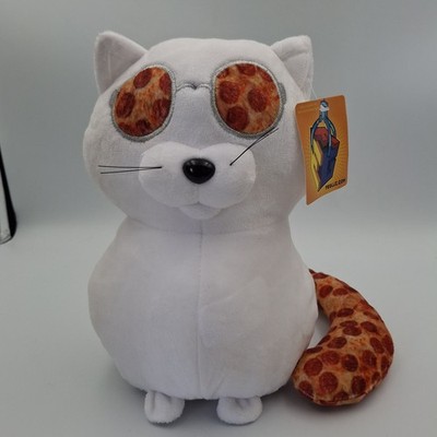 Ideal Toys Direct Plush Kitty Cat Pepperoni Glasses And Tail Pizza Chubby Face