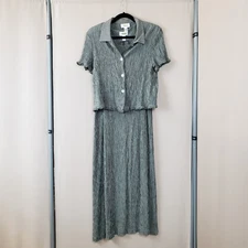 Talbots 1990s Dress Jacket Vintage Sz L *Read * Long Sleeveless Stretchy Sheath