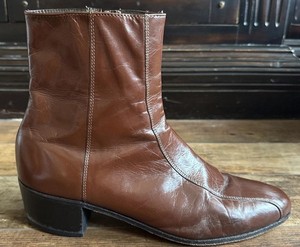 NEW Florsheim Med. Brown Duke Ankle Boots 11.5 D Midtown Plain Toe Zipper Boot Men main image 2