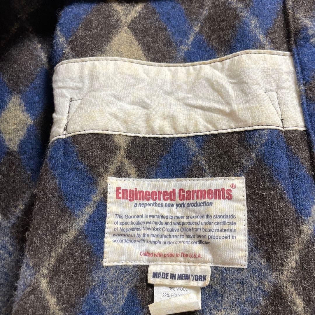 Engineered Garments Wool Jacket Blue Check Button… - image 4