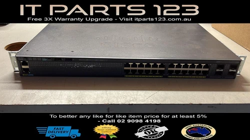 Cisco Catalyst WS-C2960X-24PS-L PoE+ 24x RJ45 4x SFP Gigabit Switch 370W - Picture 1 of 1