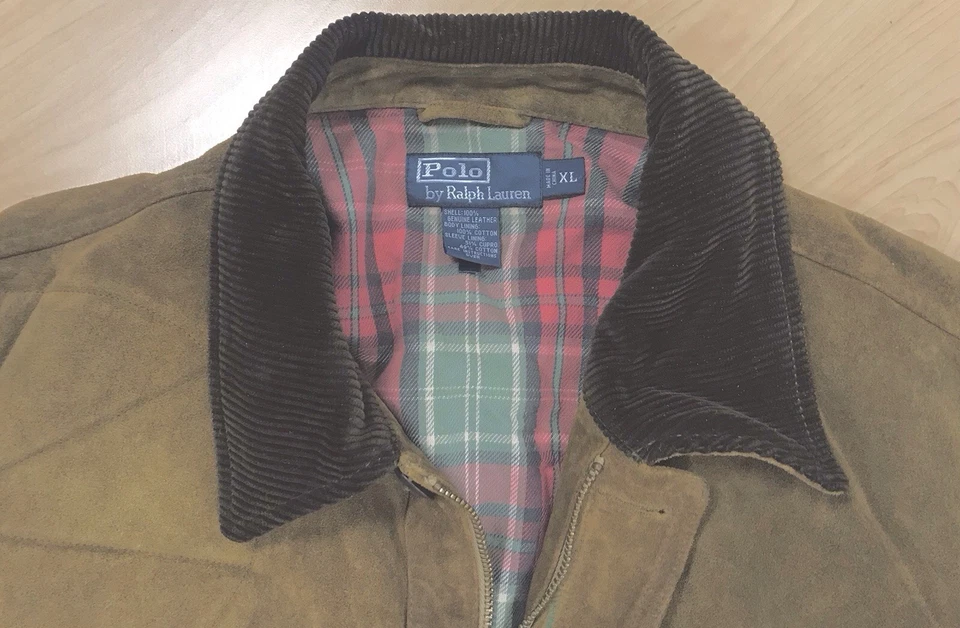 POLO RALPH LAUREN Mens XL Flannel Lined Goatskin Suede Barn Safari Jacket $800 - Image 2 of 4