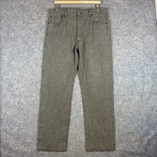 Levis 501 Jeans Mens 36x32 Gray Straight Original Button Fly Denim