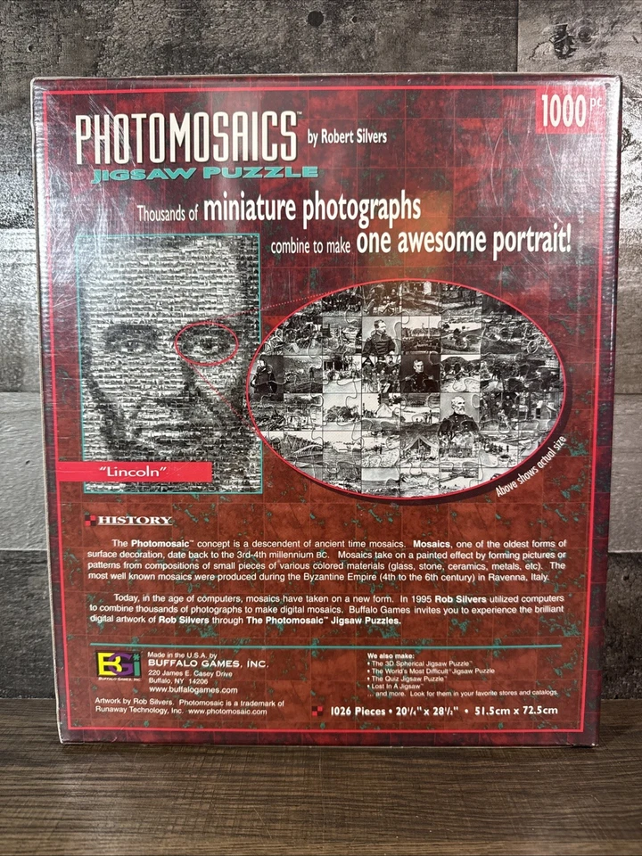 Fotomosaicos / Puzzle Presidente Abraham Lincoln / 1026 Piezas / Nuevo y Precintado Foto 2 de 2