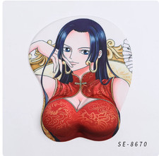 3D Mousepad Oppai Mouse pad with Wrist Rest Pain Relief Anime Manga pad Hancock
