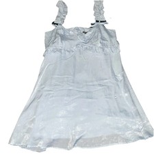 Blue Mini By WILD FABLE. Dress Ruffle, Fabric Rose, Ruched Straps & Bows - XS