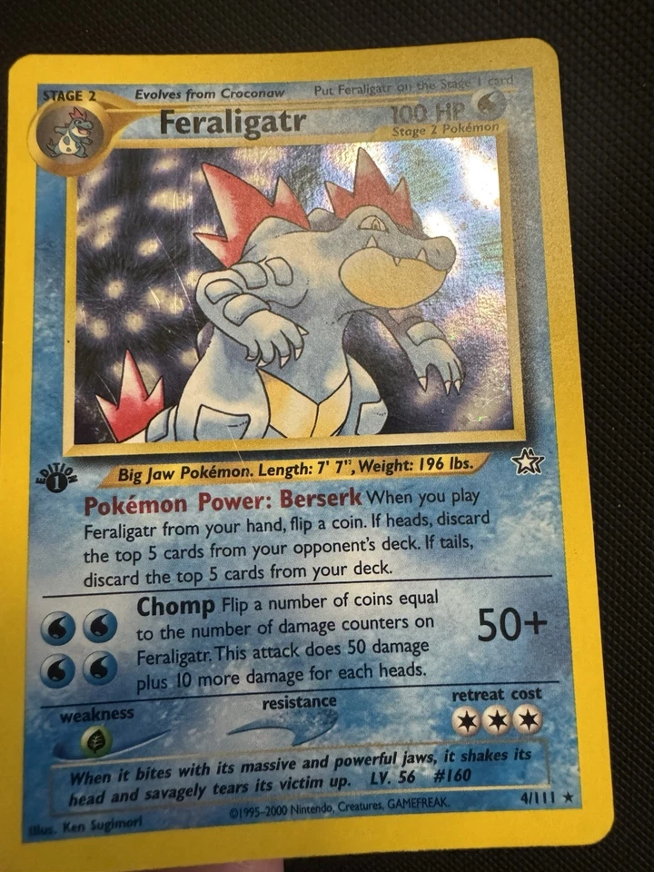 Feraligatr 4/111 Neo Genesis Holo Vintage Pokemon S1 - Image 3 of 3