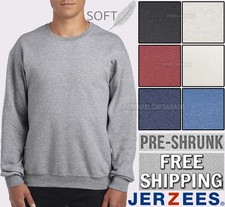 JERZEES Mens Heathered Crewneck Pullover Soft Blended Pre-Shrunk Sweatshirt S-4X
