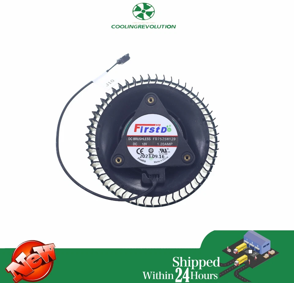 FD7525H12D DC12V 1.20AMP 4-Pin Graphics Card Cooling fan - Image 2 of 2