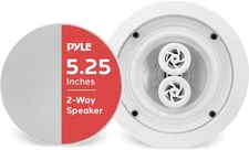 5.25" Ceiling Wall Mount Speakers - 2-Way Weatherproof Full Range Woofer Speaker