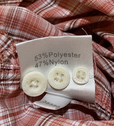 Simms Hemd Herren orange weiß kariert langarm Knopfleiste Größe M "DEFEKT" - Bild 8 von 10