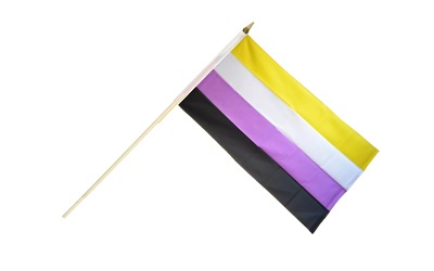 Akachafactory Non-Binary Flaggen-Sticker – 2 Stück, Je 10x6 Cm, Wasser- & Sonnenbeständig (3 Jahre)