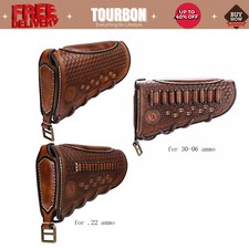 Cubierta de culata de rifle de cuero retro Tourbon para caza almohadilla de retroceso versión 3