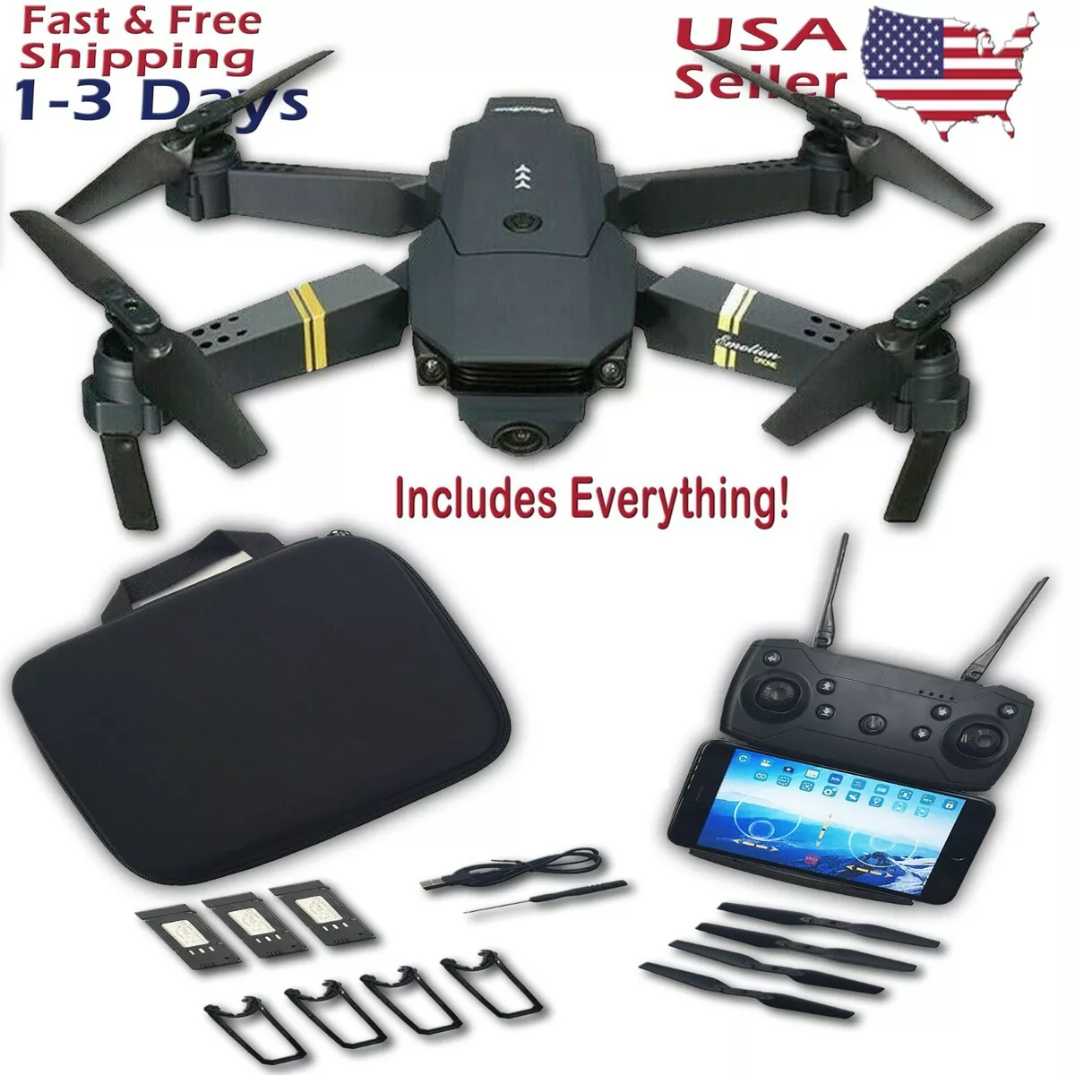 Drone X Pro Extreme EACHINE 4K Camera 3 &amp; Case | eBay