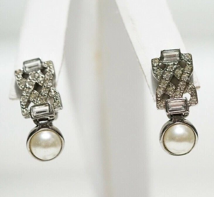 Joseph Esposito Ashley Classics - Pendientes colgantes de perlas/cristal simuladas Foto 2 de 4