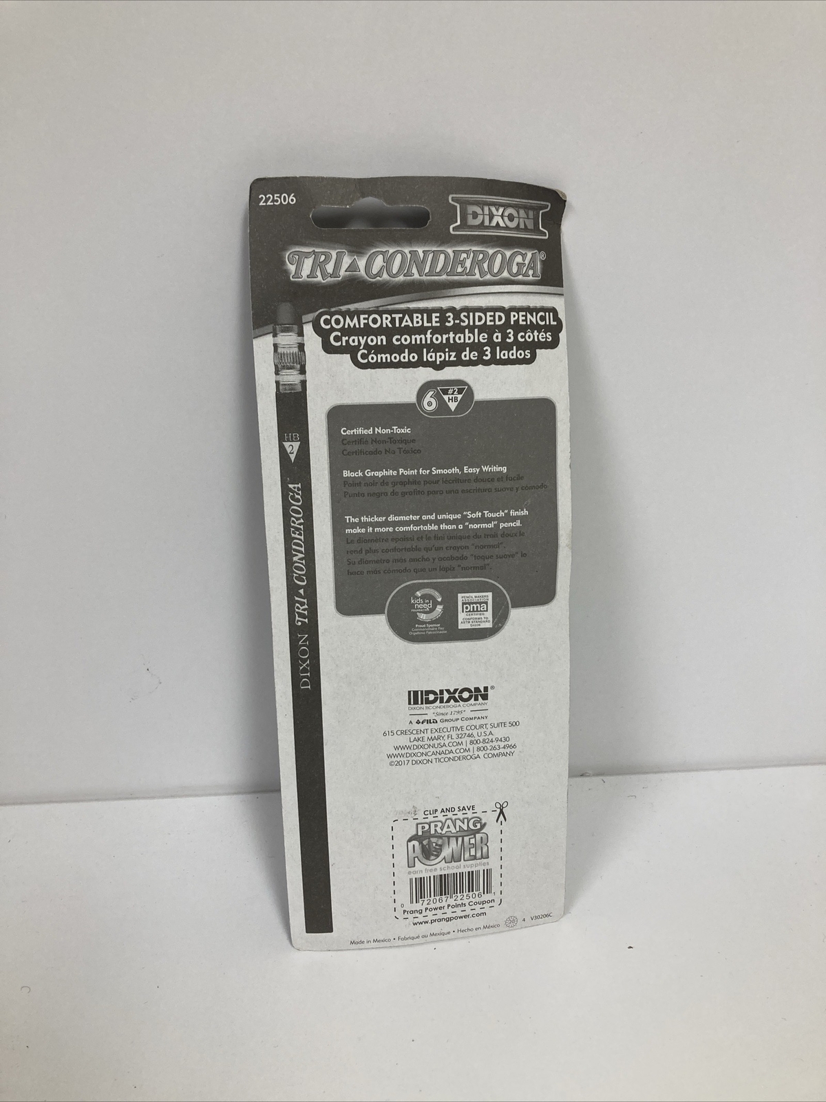 Dixon 22506 Tri-Conderoga Triangular Cedar #2 Pencils Pack of 6 with Sharpener