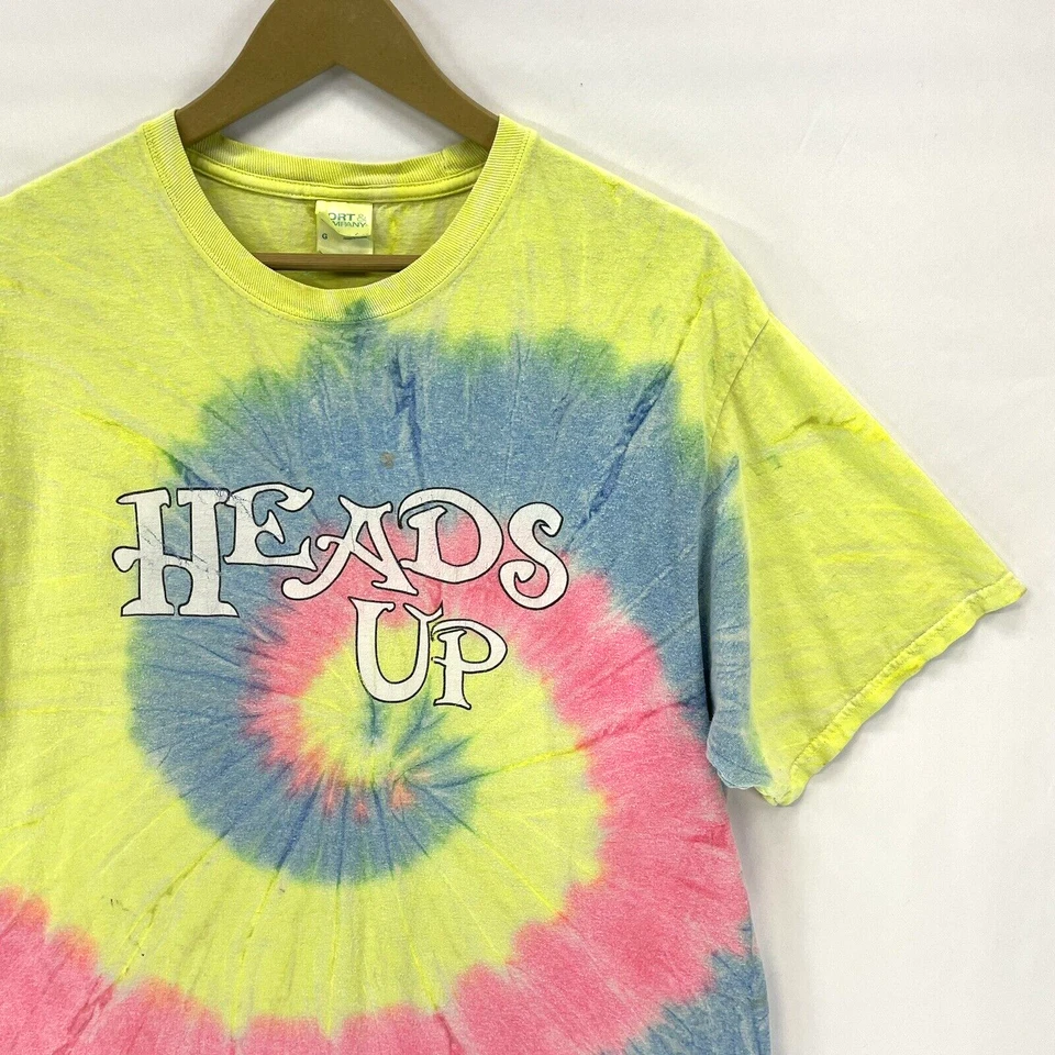 Camiseta para hombre Port Co Heads Up Lambert's Café MO Tie Dye azul rosa amarillo talla L Foto 4 de 4